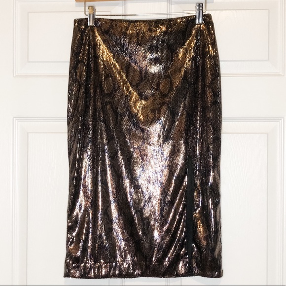 Python Sequin Skirt w/Slit | Medium | NWT - Picture 6 of 9